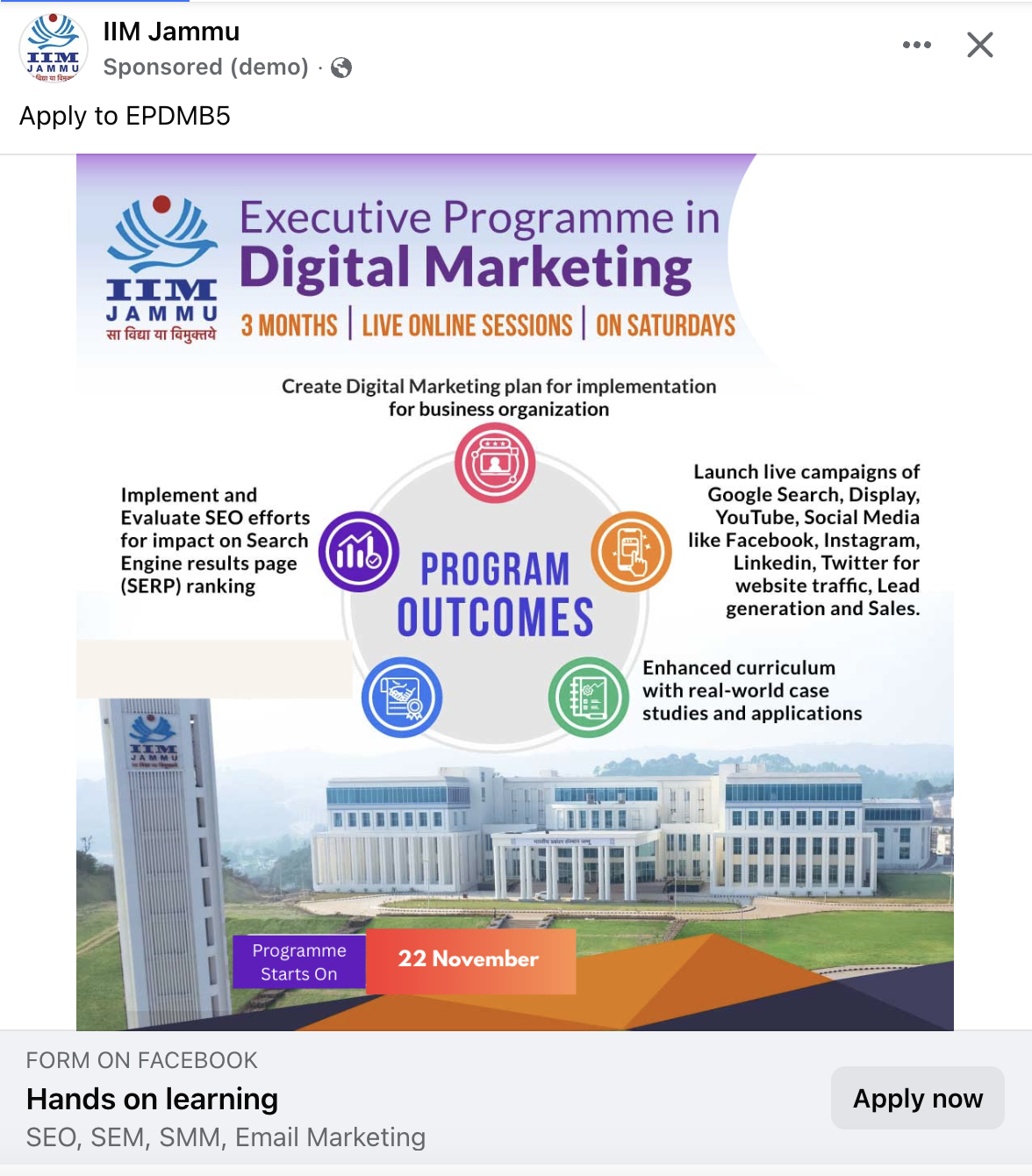 Live Facebook/Instagram Ad