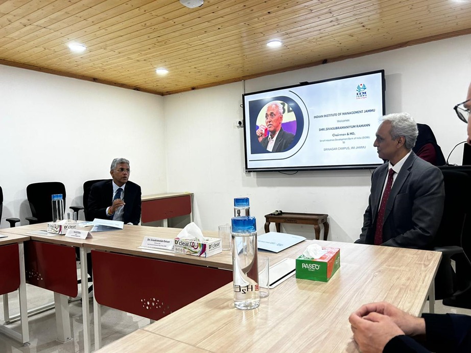 IIM Jammu hosts SIDBI delegation led by Chairman and MD, SIDBI at its Srinagar Campus