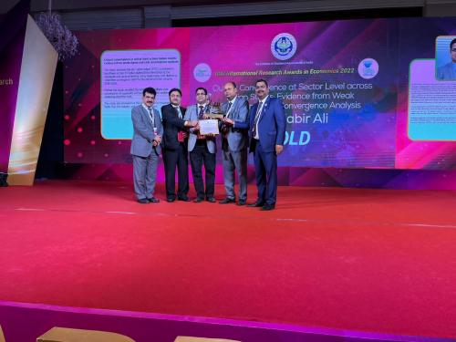 IIM Jammu faculty members win accolades for best research paper in Economics in the Gold Category at ICAI International Research Awards 2022
