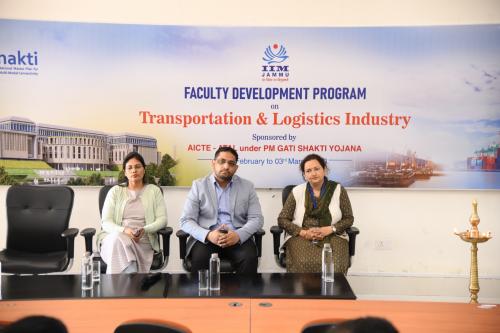 AICTE ATAL FDP on Transportation and Logistics at IIM Jammu off to a positive start 