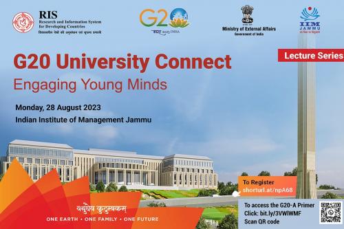 IIM Jammu to hold a “G20 University Connect”-Engaging Young Minds, as a part of lecture series in collaboration with RIS and Ministry of External Affairs, Govt of India